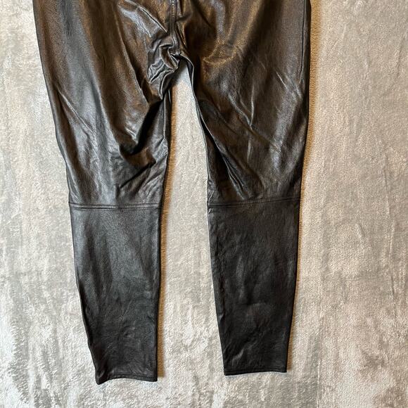 Spanx Leather-Like Ankle Skinny Pants Sz Large Black - Picture 3 of 7
